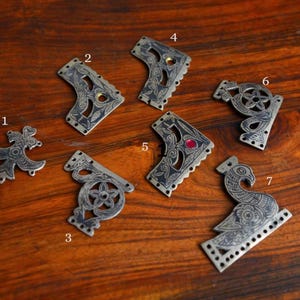 Hazara Tribe Metal Ornaments Vintage Metal Ornaments For Jewelry Making Niello Pendant Tribal Belly Dance Costume Ethnic Jewelry DIY Belt