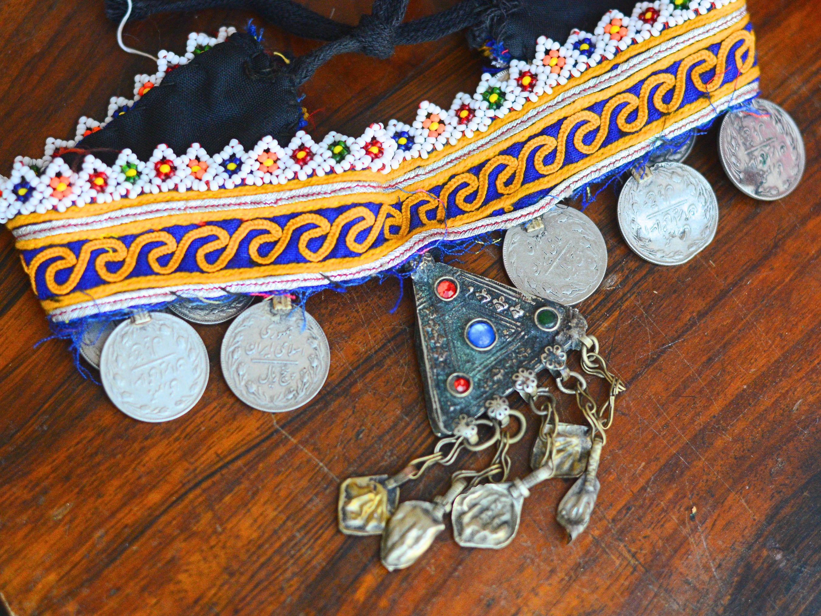 ベリーダンス トライバル クチ族 アクセサリー ビンテージチョーカー　２点セット ヴィンテージ クチ コインチョーカー：ビーズ トライバル ネックレス