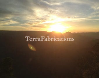 Sunset Over Mountain Peaks Digital Print, Warm Golden Sky Landscape Photography, Nature Wall Art