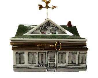 Limoges Naples Florida Palm Cottage limited edition porcelain trinket box tropical historic house design
