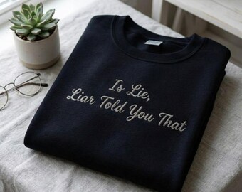 Embroidered Sweatshirt Is Lie, Liar Told You That T-Shirt, Hockey Romance LGBT Hockey Fan Gift Heated Movie Rivalry Hoodie, Movie Gift