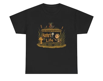 Camiseta de cazador de patos, divertida camiseta de caza, camiseta de cazador de aves acuáticas, regalo para exteriores para él, diseño retro desgastado