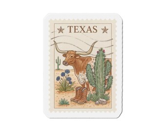 Magnes z motywem kaktusa Texas Longhorn | Magnes wycinany