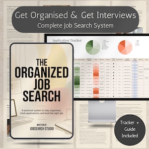 Job Search System | Guide + Tracker Spreadsheet | Job Search Planner | Application Tracker | Career Planner | Instant Download