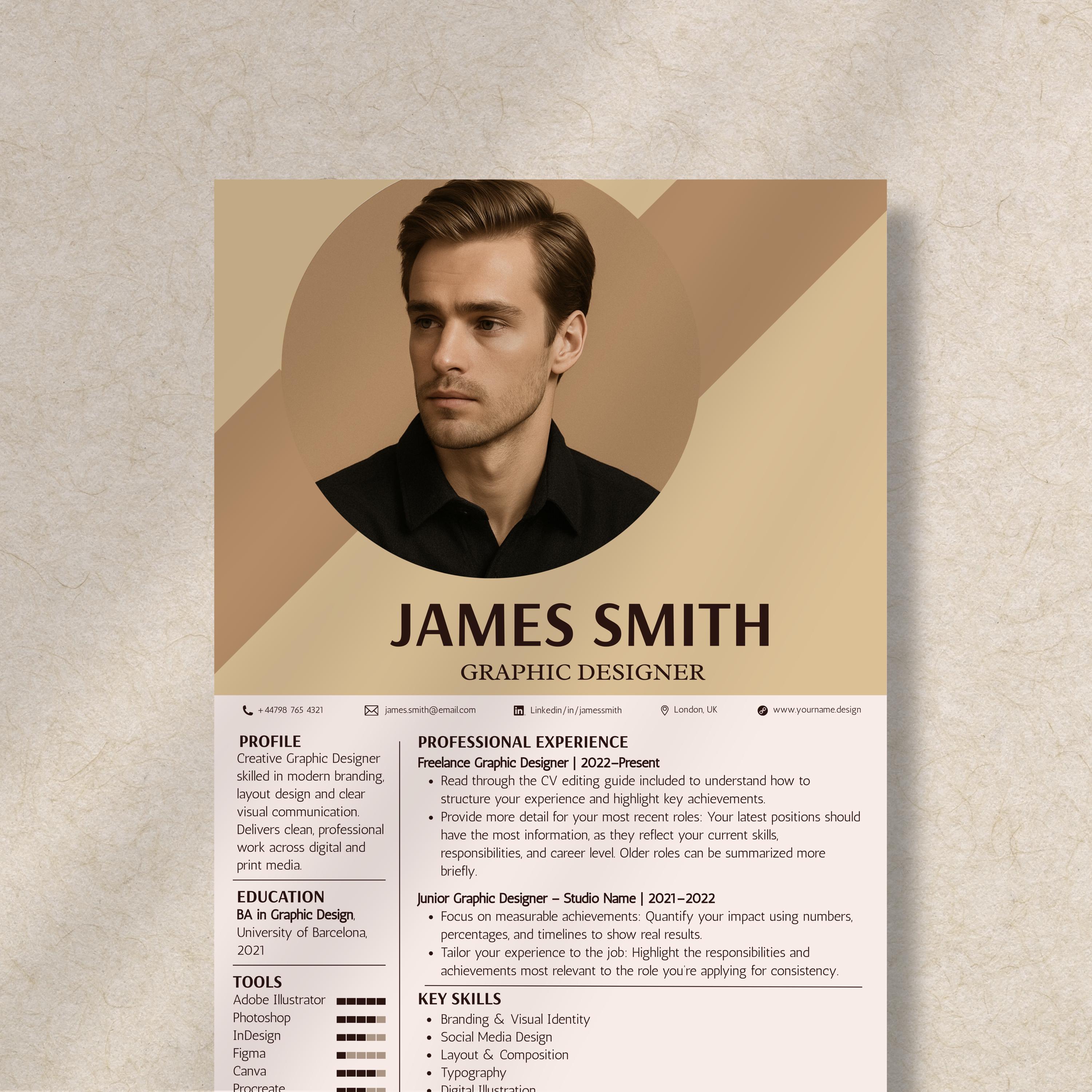 Canva CV Template | Modern Resume Template | Editable CV - Etsy