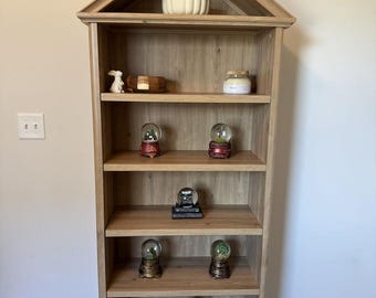 Tall Narrow Bookshelf 5 Tier Storage Shelf Wooden Bookcase with Adjustable Shelves Space Saving Display Rack for Small Spaces Home Office