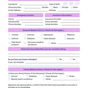 Editable Counselings Intake Form – Mental Health Consent Template - Etsy