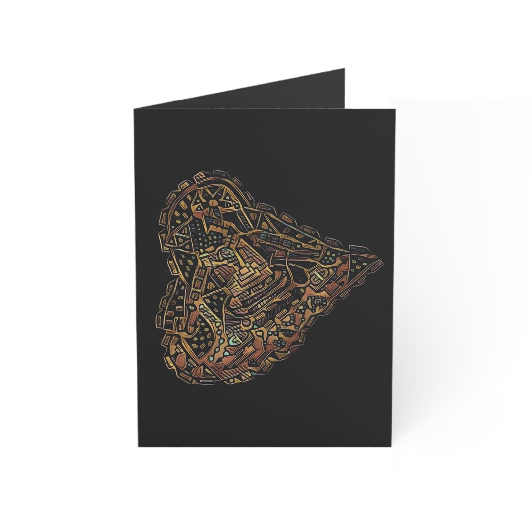 Abstract Geometric Cone Greeting Card | Blank Note Card, Modern Art - Etsy