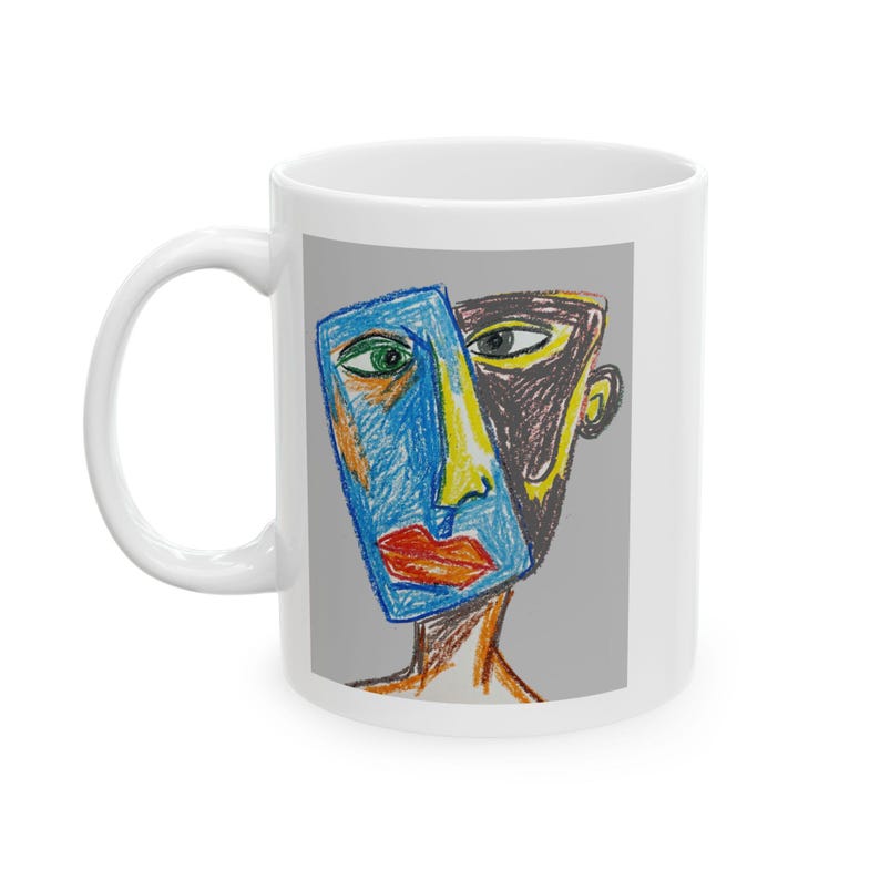 Abstract Face Ceramic Mug, Modern Art Coffee Cup, Gift for Creatives - Etsy