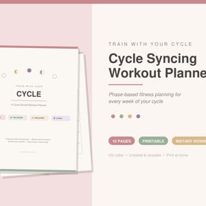 Cycle Syncing Workout Planner Printable, Hormone Fitness Planner PDF, Cycle Phase Workout Guide, Period Workout Tracker Download