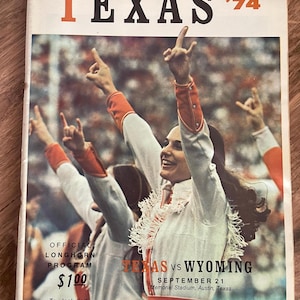 Vintage 1974 Texas Longhorns Football Program vs Wyoming – Darrell Royal – Memorial Stadium Austin Texas – College Football Memorabilia