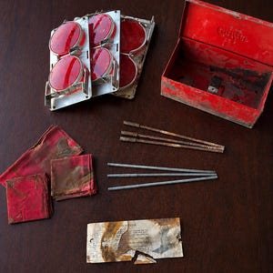 Vintage Ankes Pannenhilfsreflektor-Set mit Metallbox, 3 Faltreflektoren, Originalfahnen und Anleitung (Auto-Memorabilia)