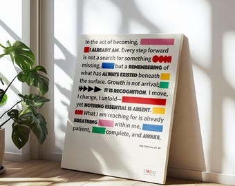 Lámina artística "Acto de Convertirse" – Tipografía minimalista, desarrollo personal (Descarga digital)