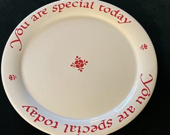 Waechtersbach You Are Special Today White Red Plate Platter 12”