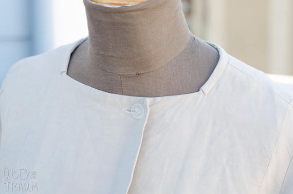 90's Beige Coat - Linen Silk Blend - Ally Capellin