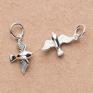 Sterling Silver Bird Charm 15mm Bird Pendant Swallow Charm Bird Jewelry