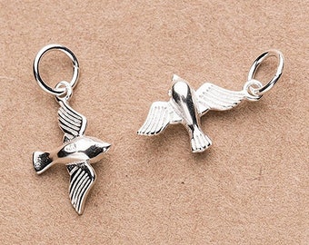 Sterling Silver Bird Charm 15mm Bird Pendant Swallow Charm Bird Jewelry