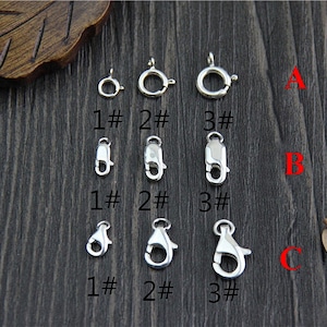 5/10 pcs 925 Sterling Silver clasp,Springs clasp / Findings / Lobster clasp, Silver Clip,Necklace Clasp,Brabelet Clasp,Silver Clip,Hasp