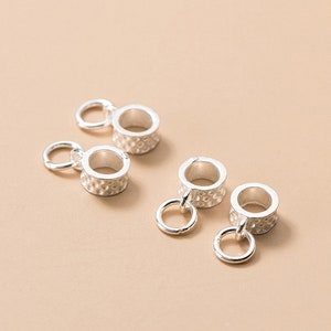 925 Sterling Silver Charm Ring Charm 7mm Dangle Bead Earring Charm Silver Pendant