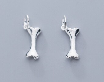 S925 Sterling Silver Bone Charm Silver Bones Charm, Earring Tiny Pendant, Earring Charm, Earring Pendant,Tiny Charm,Personalized