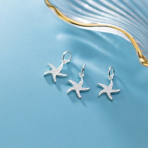 925 Sterling Silber Seestern Charm Kristall Seestern Charm 11 mm Seestern Anhänger Zirkon Charm