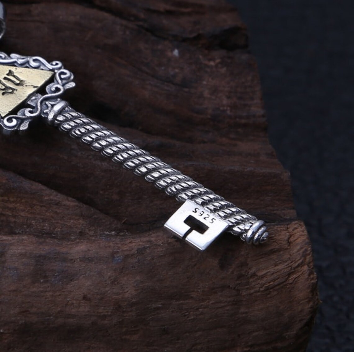 925 Sterling Silver Pendant Key Pendant Charm Copper Evil Eye Etsy