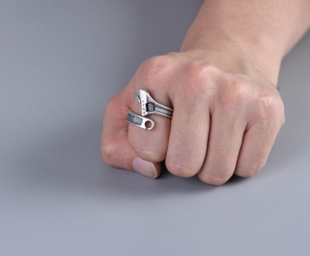 Sterling Silver Spanner Ring Wrench Ring Antique Ring Open Ring