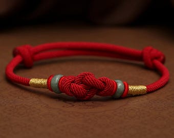 Tur Röd Sträng Kinesisk Knut Flätad Strängarmband Skyddande Rikedom Fengshui Armband