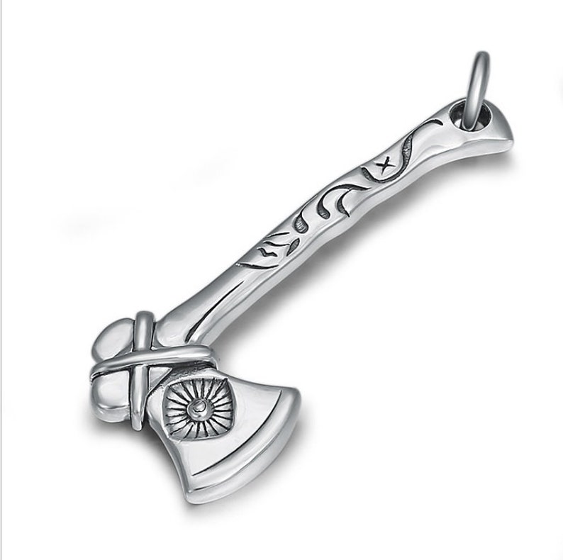 925 Sterling Silver Axe Pendant Silver Hatchet Pendant Silver Etsy
