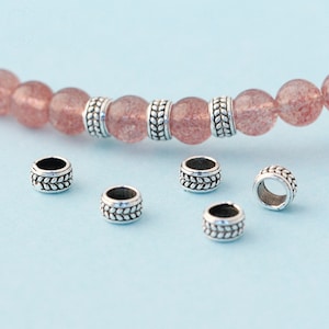Sterling Silver Ring Bead 6mm Ring Spacer Bead Silver Loose Bead 3.8mm Hole Donut Bead