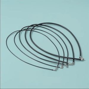 Wax Leather Rope Black Cord Necklace 16&quot; 18&quot; 20&quot; 22&quot; Necklace With Sterling Silver Clasp 1mm 1.5mm 2mm 2.5mm 3mm Cord, Wax Cord