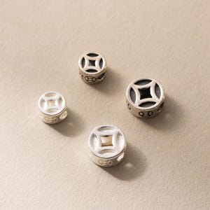 Sterling Silver Spacer Bead Silver Money Bead 7mm Silver Coin Bead Silver Bead Spacer