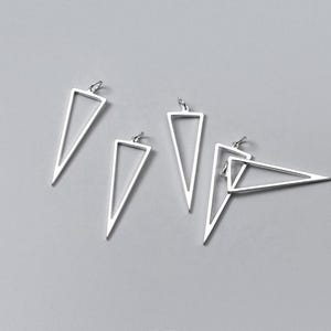Sterling Silver Triangle Charm 925 Silver Dangler Charm Triangular Pendant