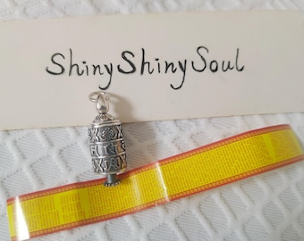 925 Sterling Silver Prayer Wheel Pendant Tibetan Locket Pendant Shurangama Mantra Pendant Wish Box