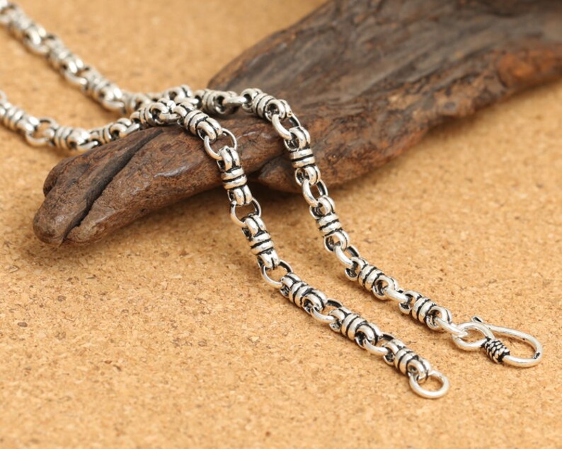 4mm silver chain antique silver necklace 4mm silver necklace 925 sterling silver mens necklace chunky silver necklace