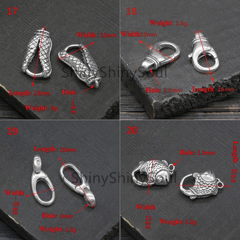 Bracelet Clasp Big Clasp Necklace Clasp Lobster Clasps Dragon Fish Snake Skull Flower Sterling Silver Clasp Animal Clasp Large Clasp