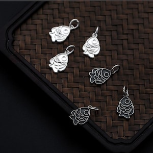 925 Sterling Silver Fish Charm Silver Fish Mini Pendant Mini Fish Pendant Silver Fish