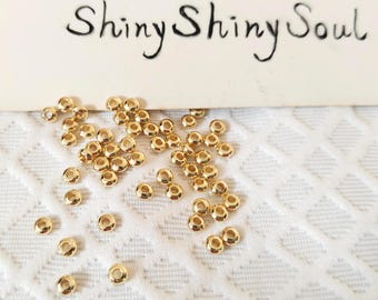 50pcs 14K Gold Filled Bead Saucer Bead Gold Filled Loose Bead Abacus Bead