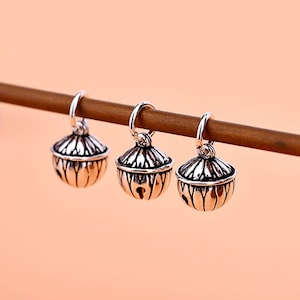 Sterling Silver Charm, Bell Charm,  Texture Bell, Bell Pendant, Silver Pendant, Bracelet Bell, Necklace Bell Charm, Anklet Bell Charm