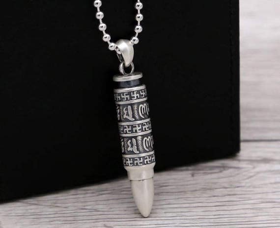 925 Sterling Silver Bullet Pendant 