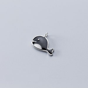 Sterling Silver Whale Charm Enamel Charm Silver Whale PendantNecklace Charm Earring Charm