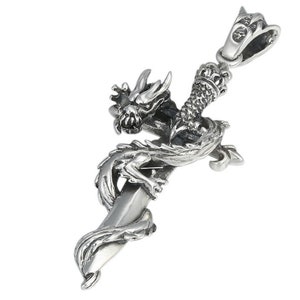 925 Sterling Silver Sword Pendants Silver Dargon Pendant Dragon Sword Silver Pendants