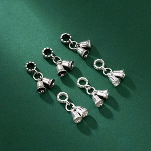 Sterling Silver Bell Charm Silver Jingle Bell Charm Christmas Bell Pendant