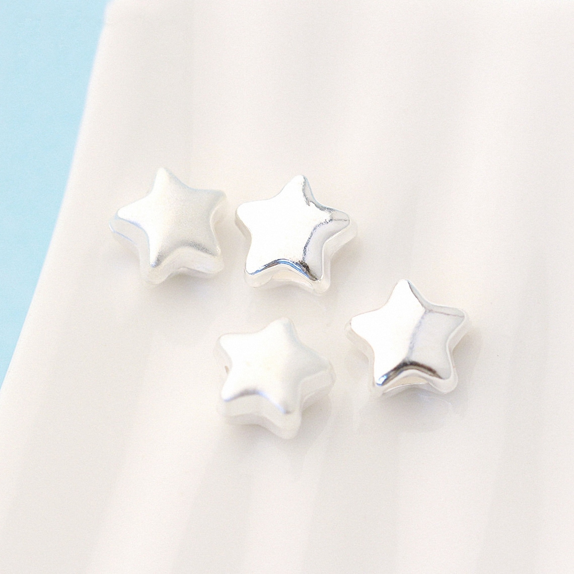 4/10pcs Sterling Silver Bead Star Bead Glossy / Scrub Star Etsy