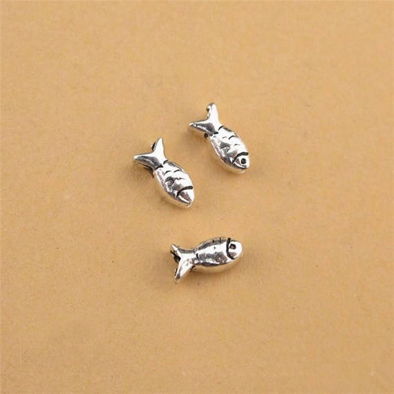 10pcs 925 Sterling Fish Beads3mm Mini Fish Beads Silver Etsy