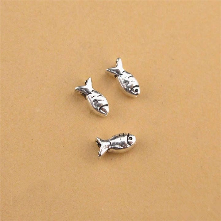 10pcs 925 Sterling Fish Beads3mm Mini Fish Beads Silver | Etsy