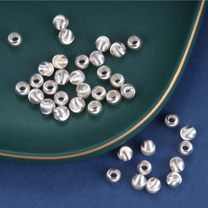 2-10pcs 925 Sterling Silver Bead 6mm Thai Karen Hill Tribe Bead Silver Spacer Ball Bead image 2