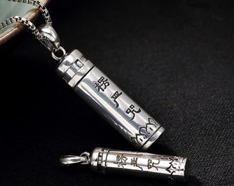 Sterling Silver Girls .8mm Box Chain Round Prayer Box Locket Pendant Necklace