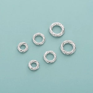 Sterling Silver Ring Bead Silver Spacer Bead Silver Donut Bead Twist Ring Bead 9mm-10 mm