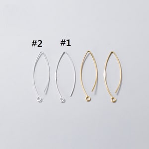 Sterling Silver Ear Hooks Gold Earring Hook Earring Wires Earring Findings Earring Making